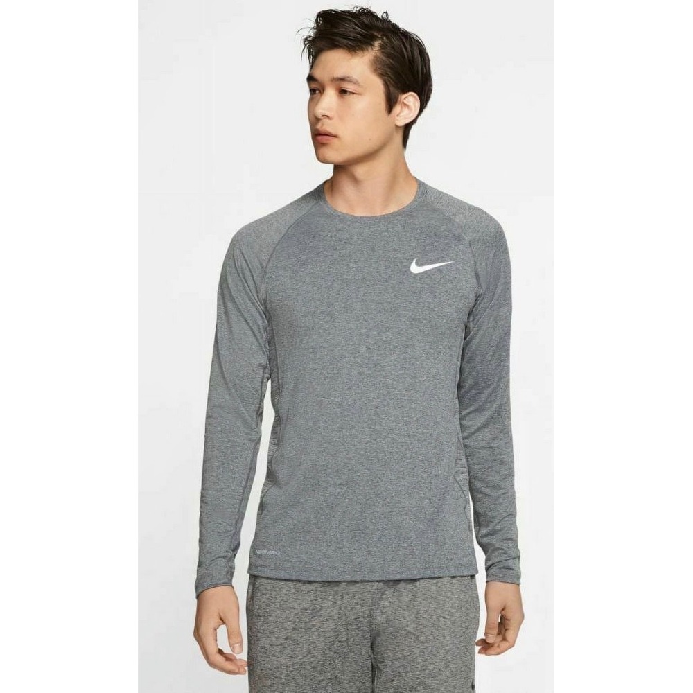 Nike Pro Dri Fit Slim Fit Long Sleeve Athletic Training Shirt Men XL Gray‎